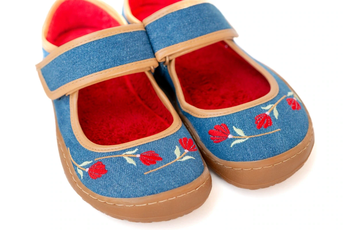 Босоногие балетки Sambas the bambas Sambarina Claveles — джинсовые, фото 2