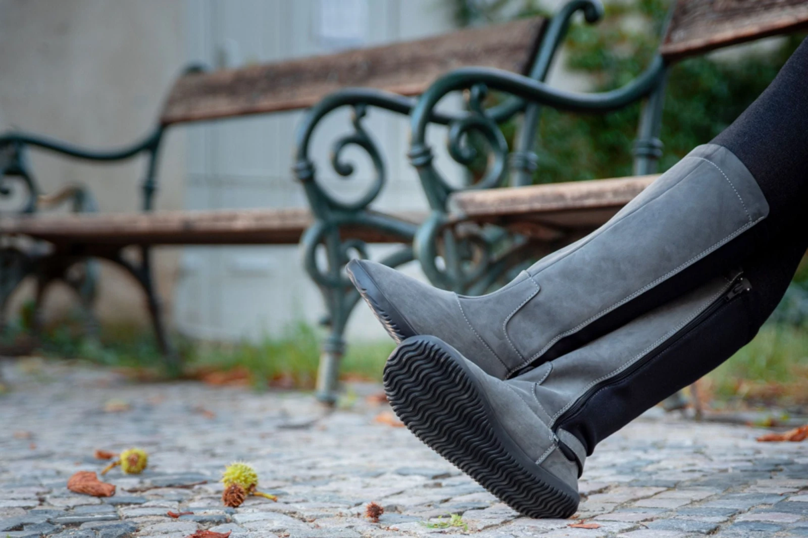 Высокие сапоги Ahinsa Barefoot — серый, фото 10