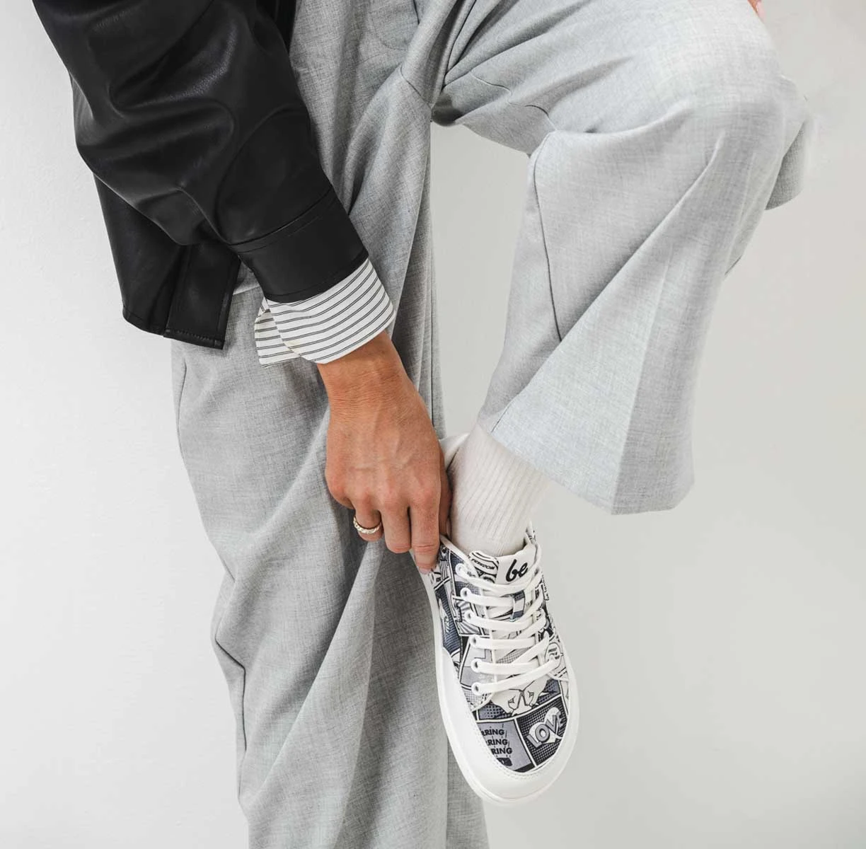 Босоногие кроссовки Be Lenka Rebound - Comics чёрный и белый, фото 11